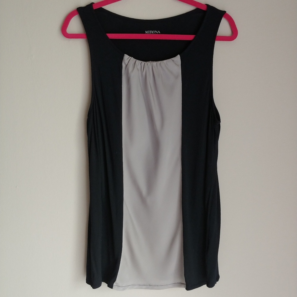 Black and gray sleeveless top xl